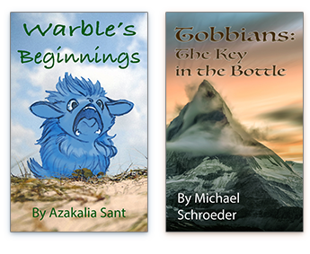Books available through Kiiai: 'Warble's Beginnings' and 'Tobbians'